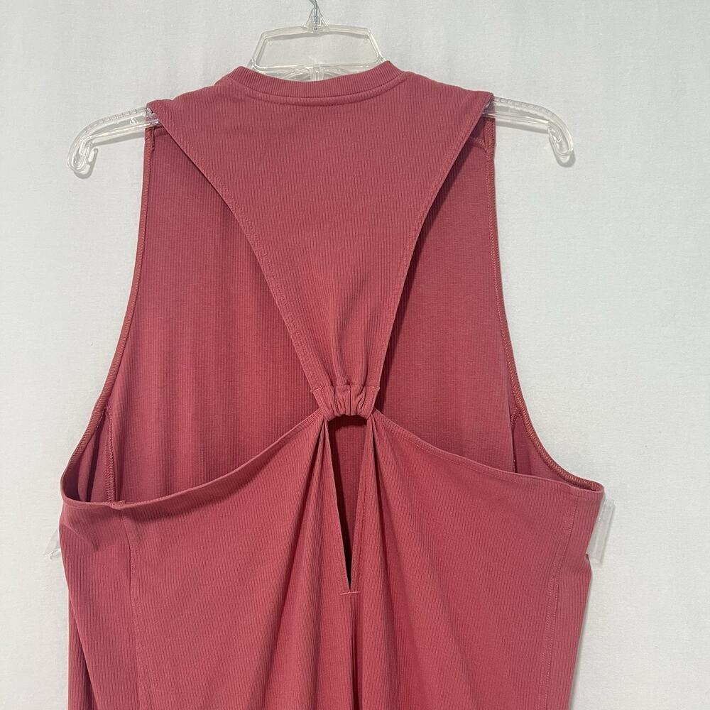 Adidas Women Rib Racerback Maxi Dress XL Modern Versatile Casual Fashion Pink - Picture 8 of 16